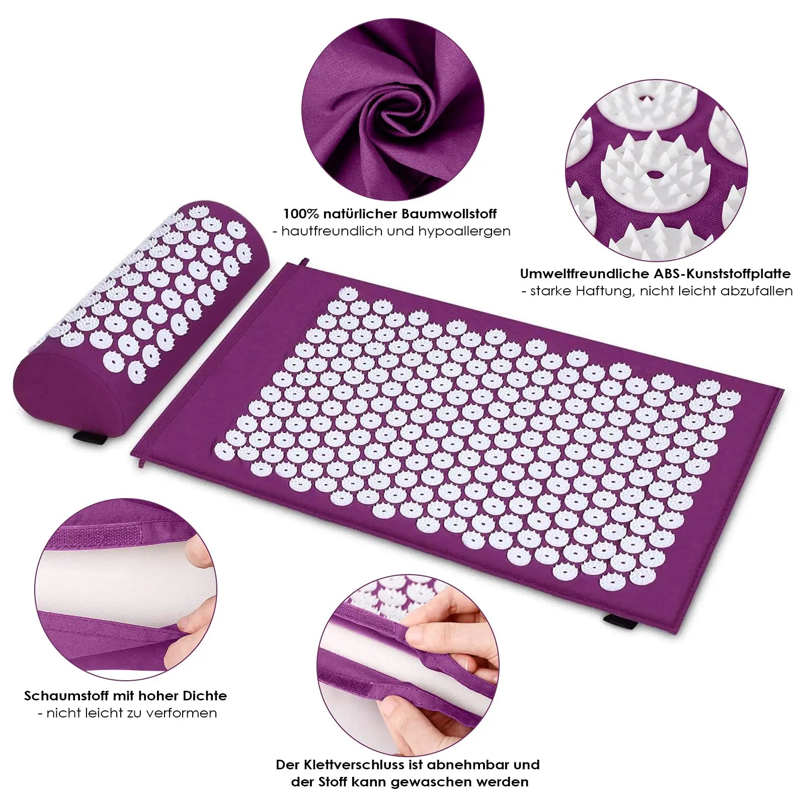 Acupressure mat close up of pressure points