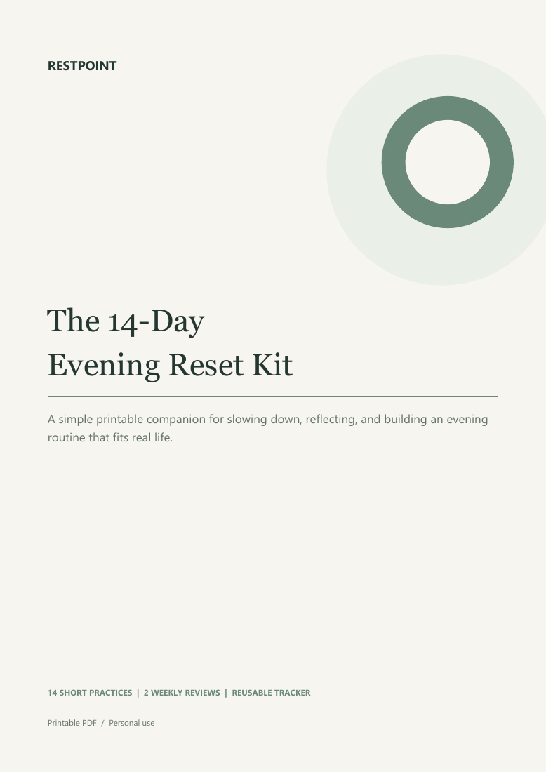 Cover of the Restpoint 14-Day Evening Reset Kit printable PDF